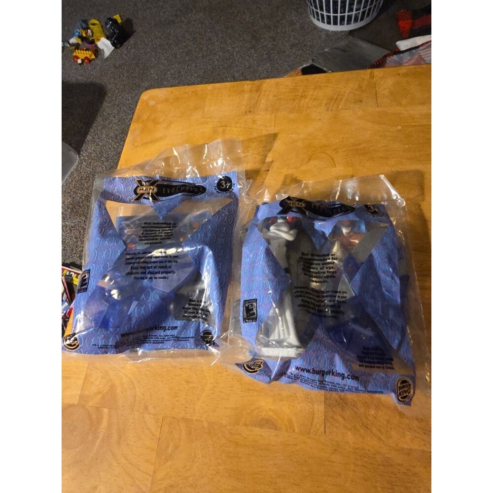 2 X-Men Evolution 2001 Burger King Kids Toys Quicksilver Mystique Figures NIP